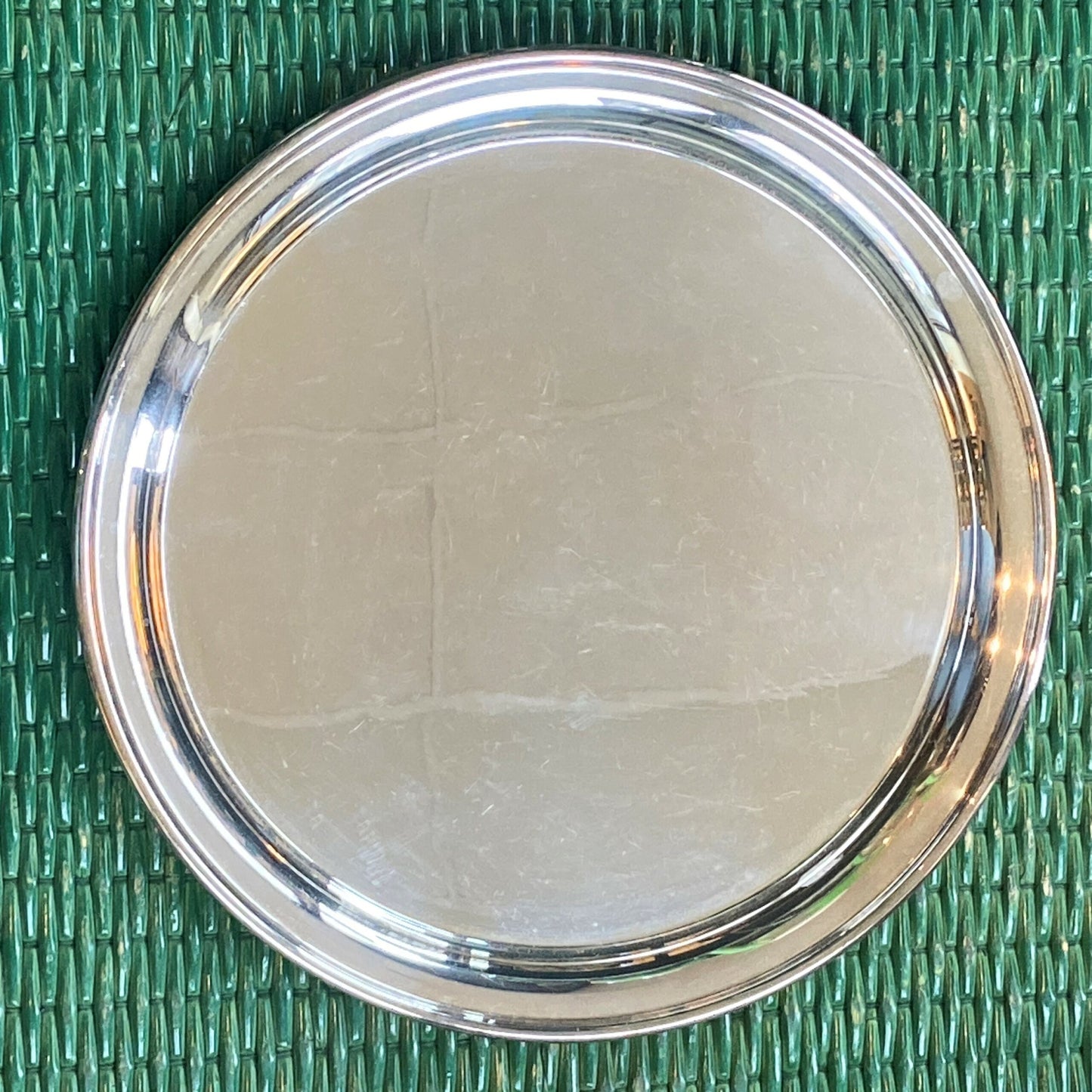 Vintage Hotel Silver Round Waiter's Tray, 12"