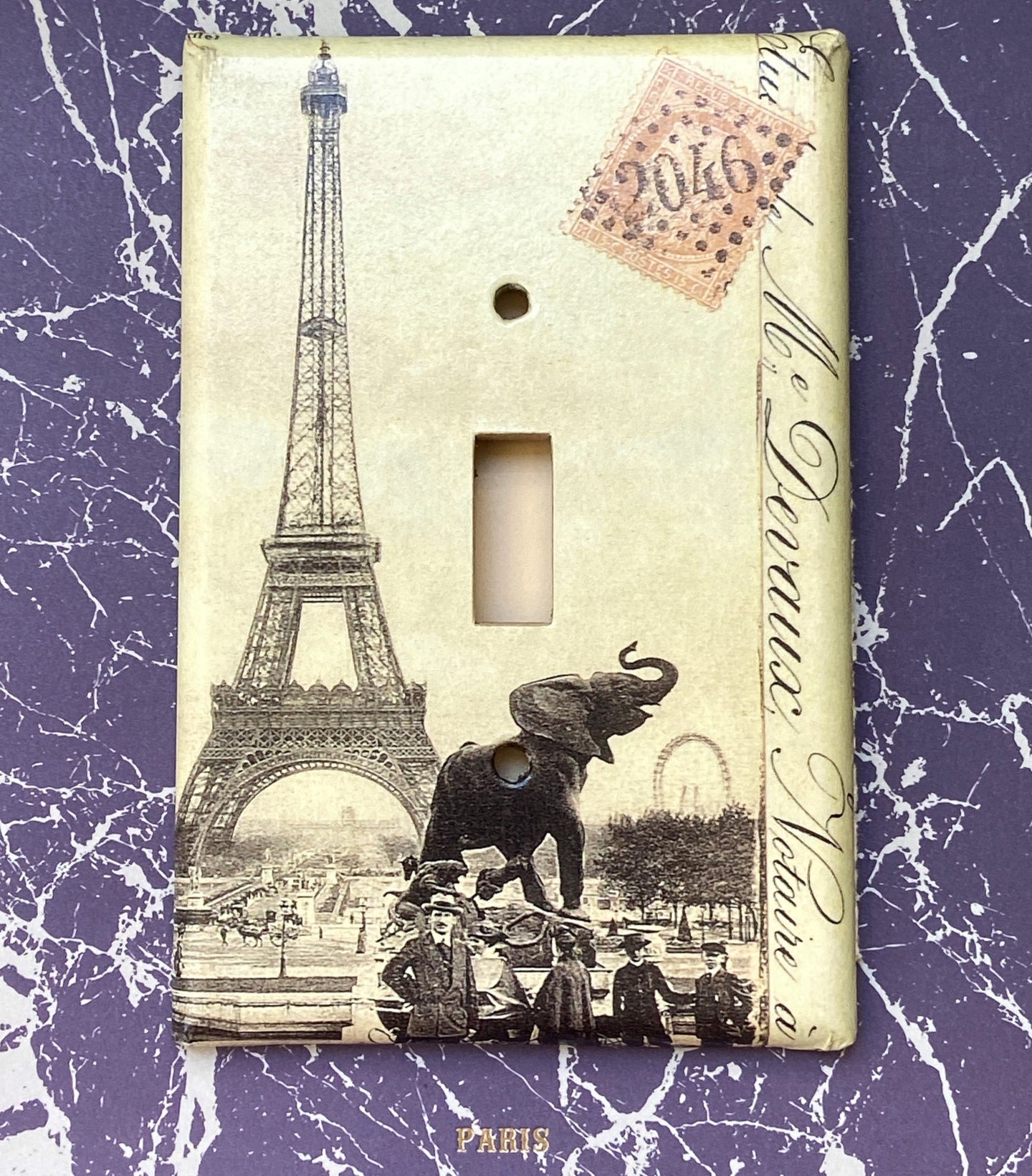 Elephant in Paris Light Switch Cover