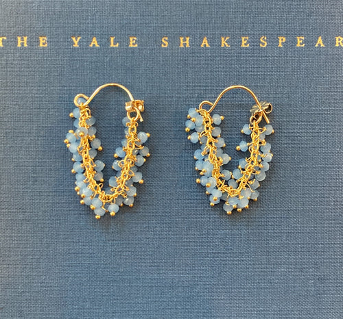 Chalcedony Fringe Hoop Earrings