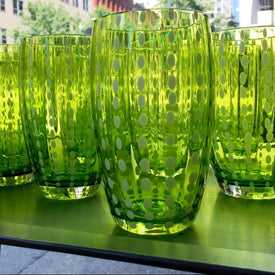 Large Apple Green Dotted Tumbler