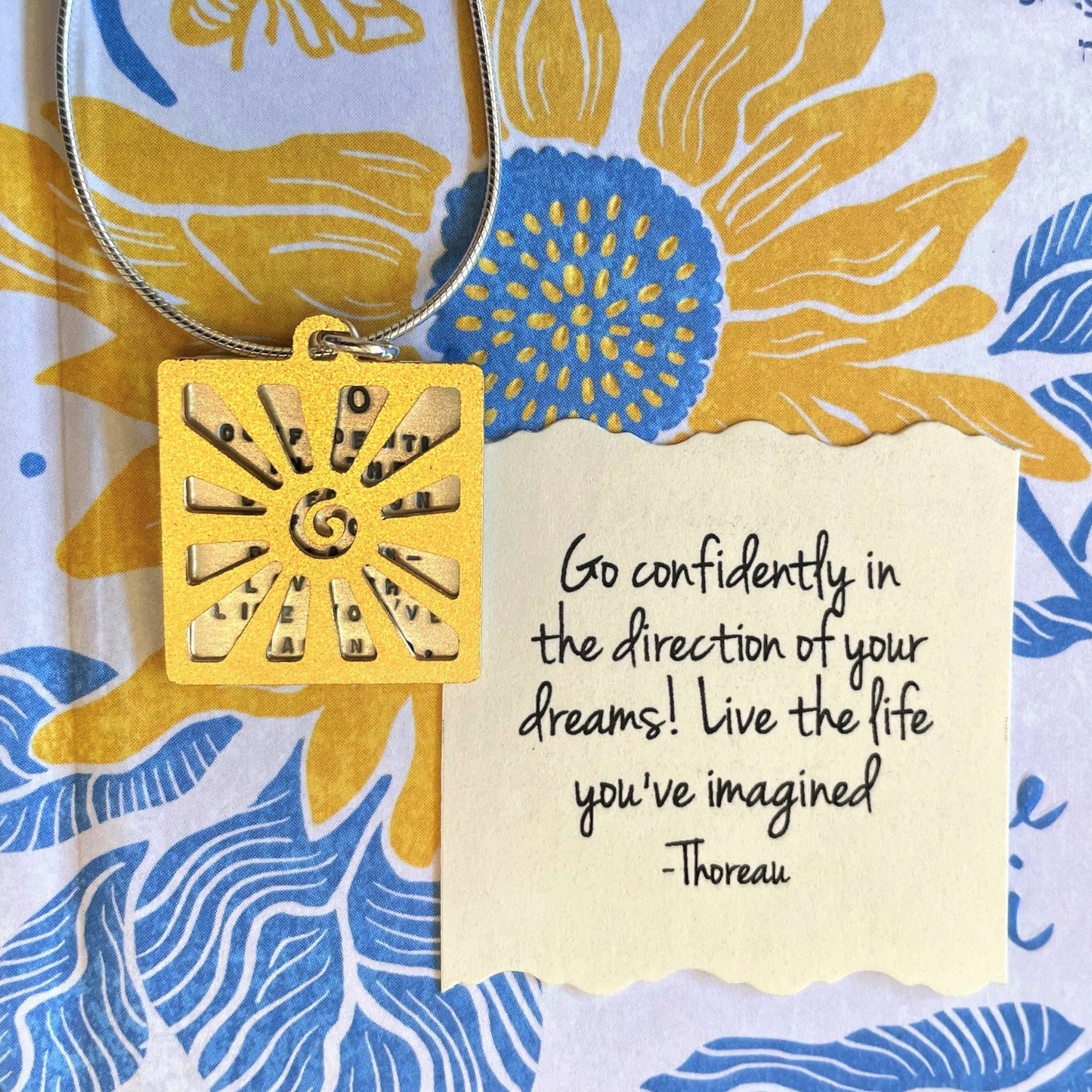 Thoreau Quote Necklace