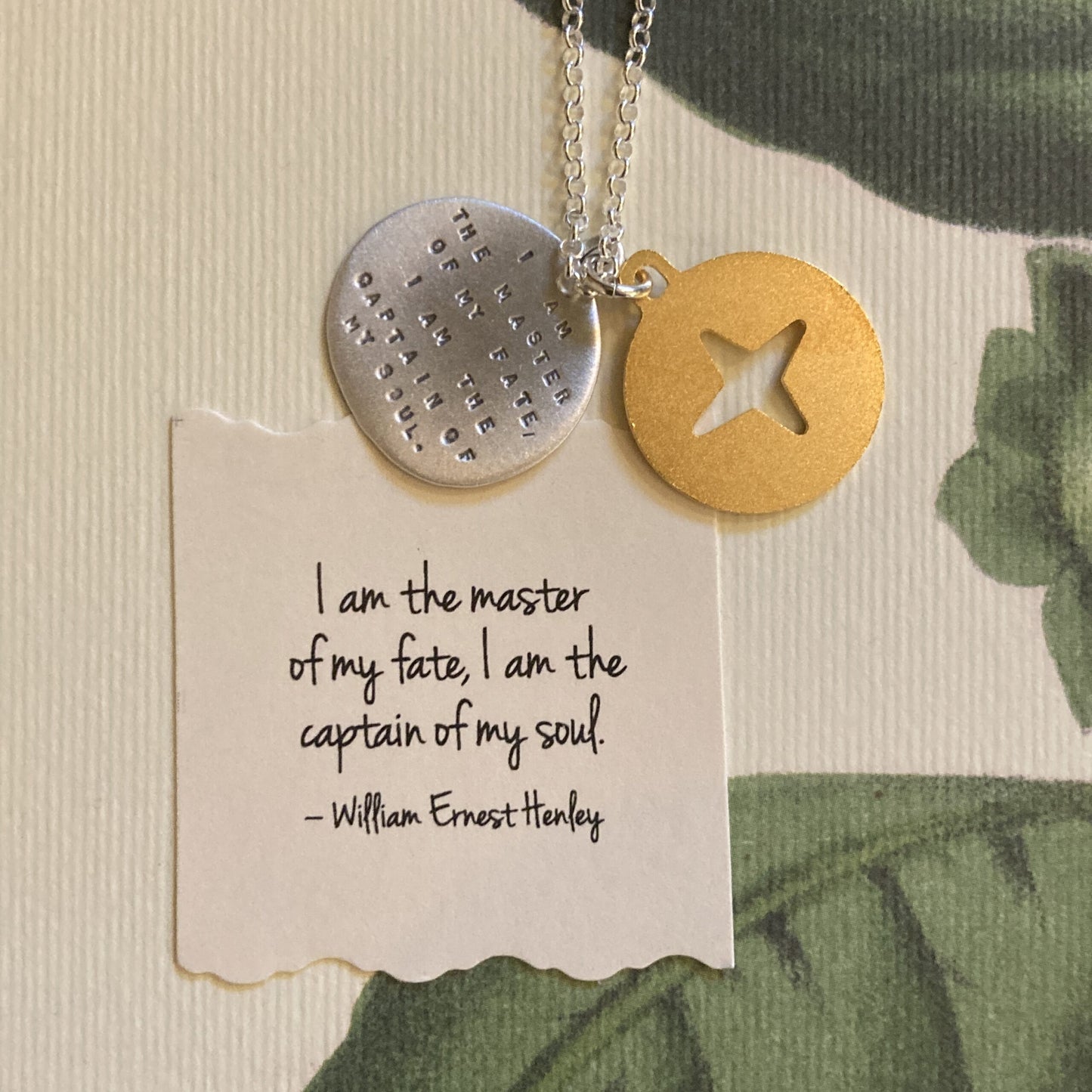 Ernest Henley Quote Necklace