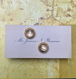 Round Quartz Stud Earrings