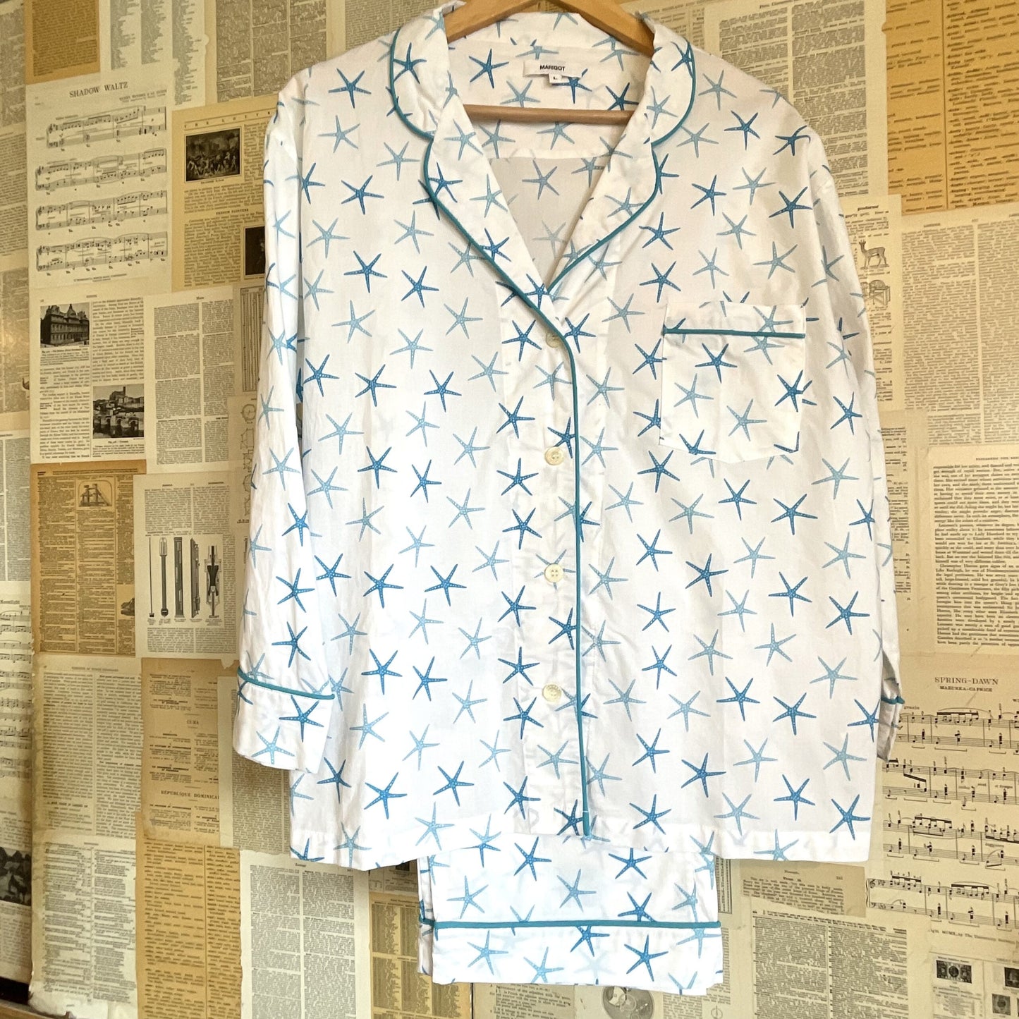 Blue Grotto Starfish Pajama Set, Large
