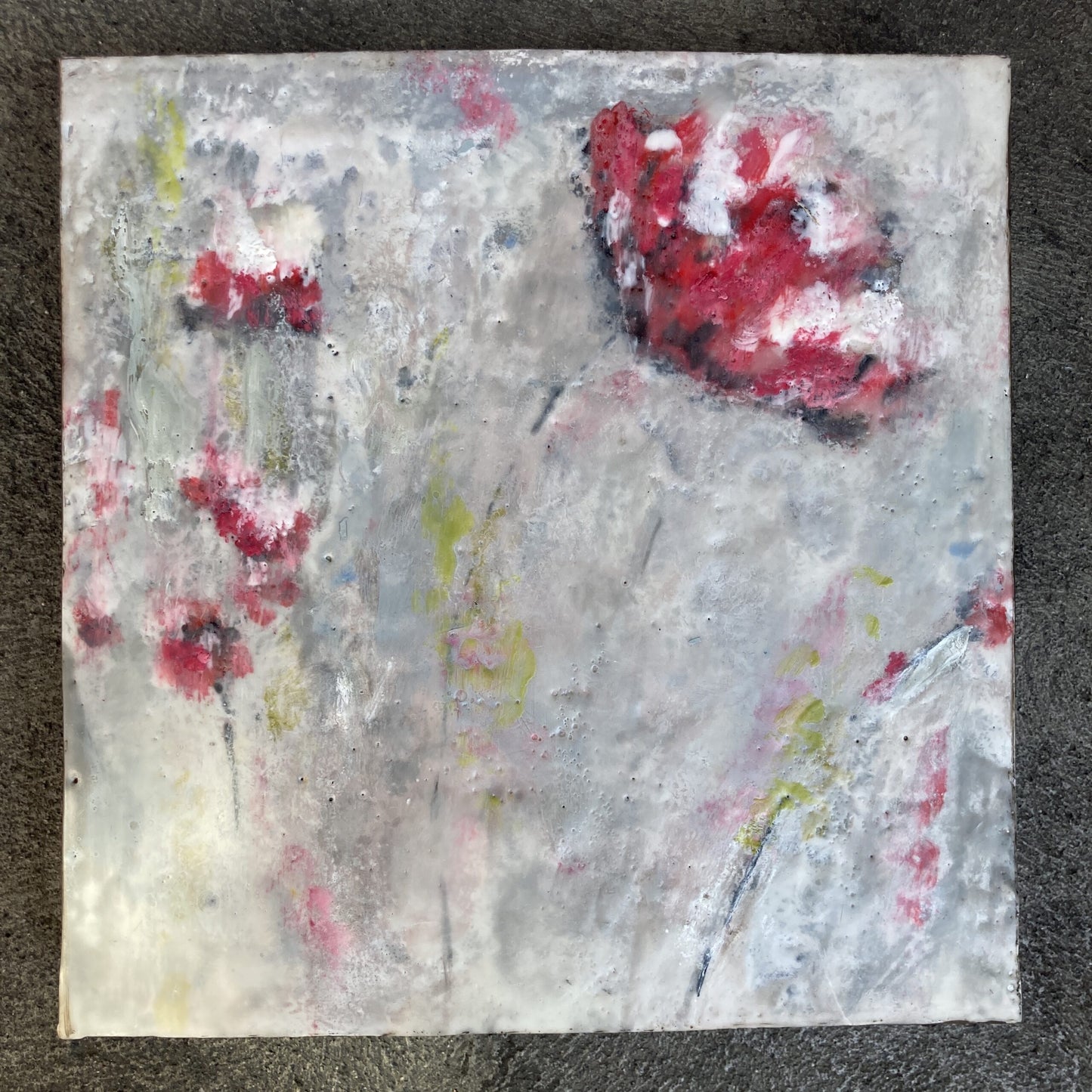 Floral Encaustic No. 01 by Theresa Stirling
