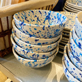 Blue Spongeware Bowl