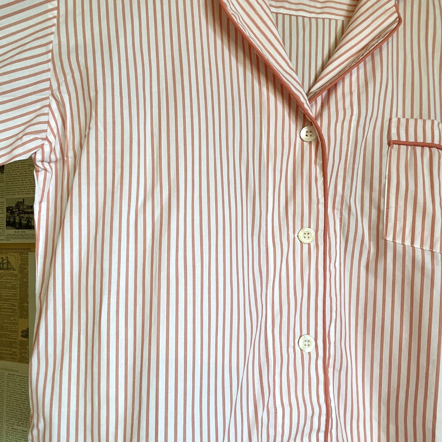 Amboise Coral Stripe Pajama Set, Large