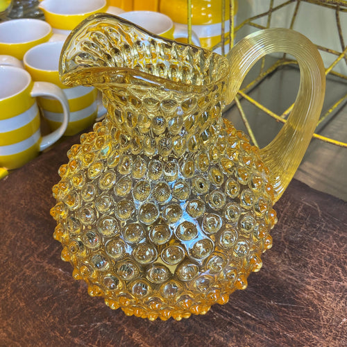 Yellow Round Hobnail Pitcher