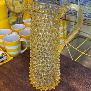 Tall Citrine Hobnail Pitcher