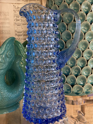 Tall Light Blue Hobnail Pitcher