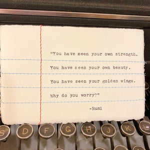 Stitched Typed Quote- Rumi