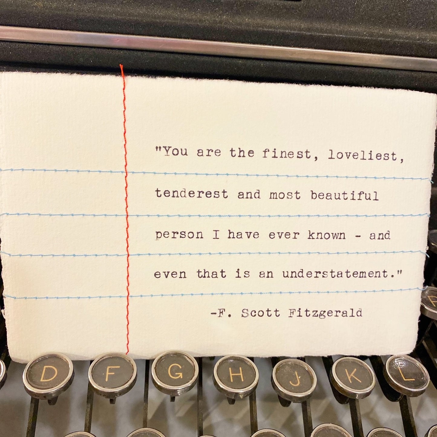 Stitched Typed Quote- Fitzgerald