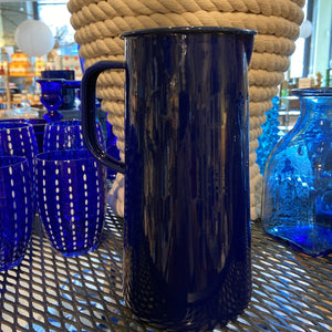 Blue Enamel Pitcher