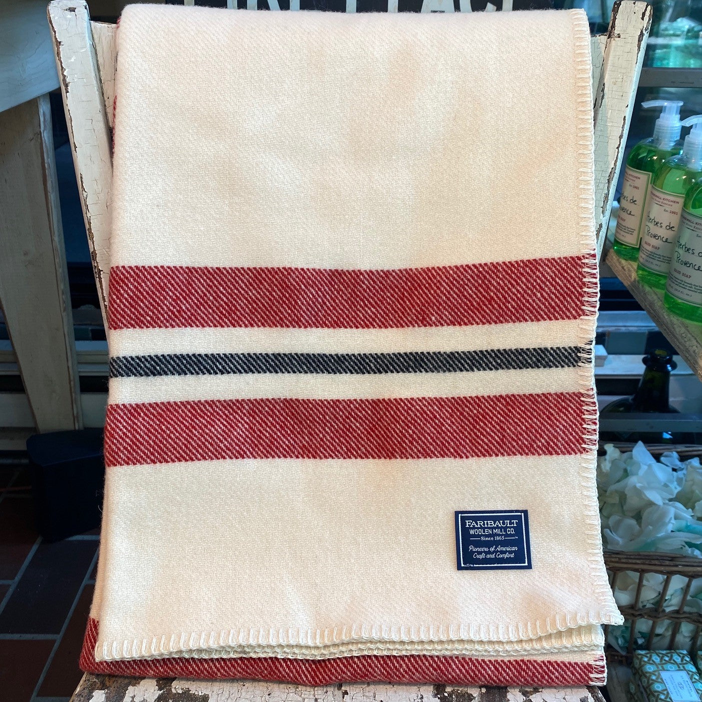 Red, White & Blue Wool Throw