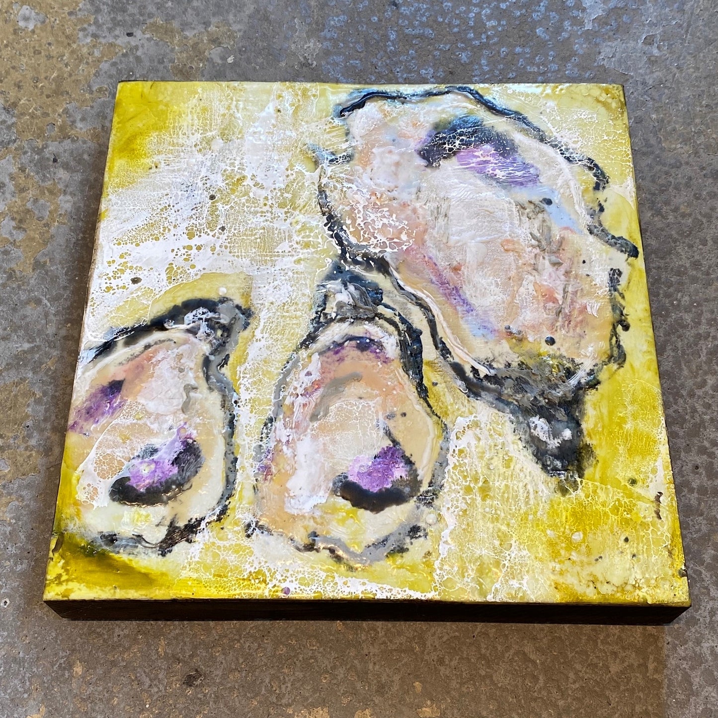 11" Oyster Encaustic #2 by Theresa Stirling
