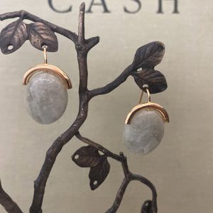 Soft Olive Quartz Earrings