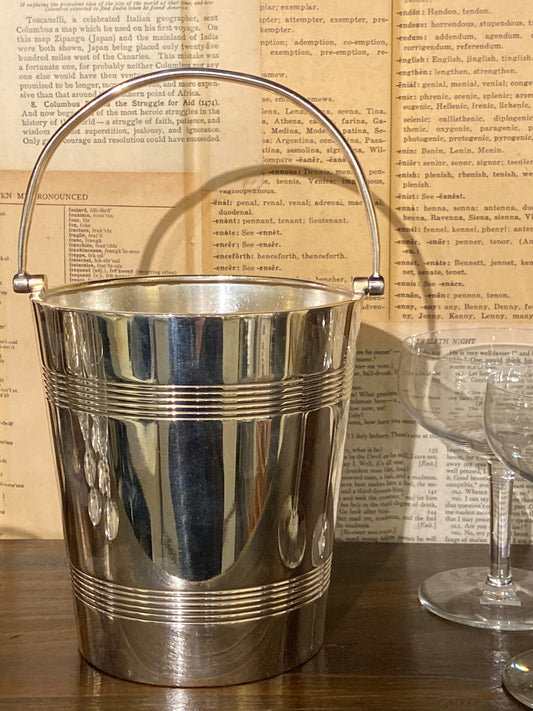 Vintage Hotel Silver Double Banded Ice Pail