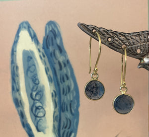 Small Round Indigo Kyanite Earrings