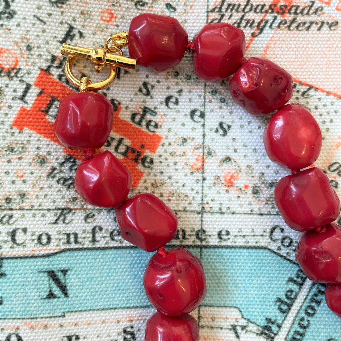 Chunky Coral Nugget Necklace