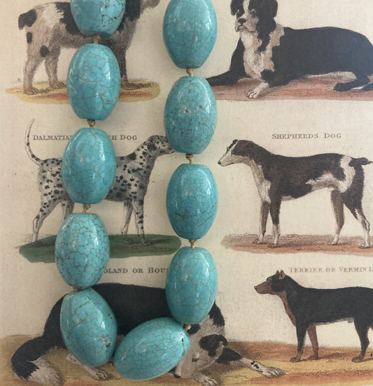 Turquoise Egg Bead Necklace