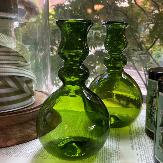 French Handmade Olive Vase
