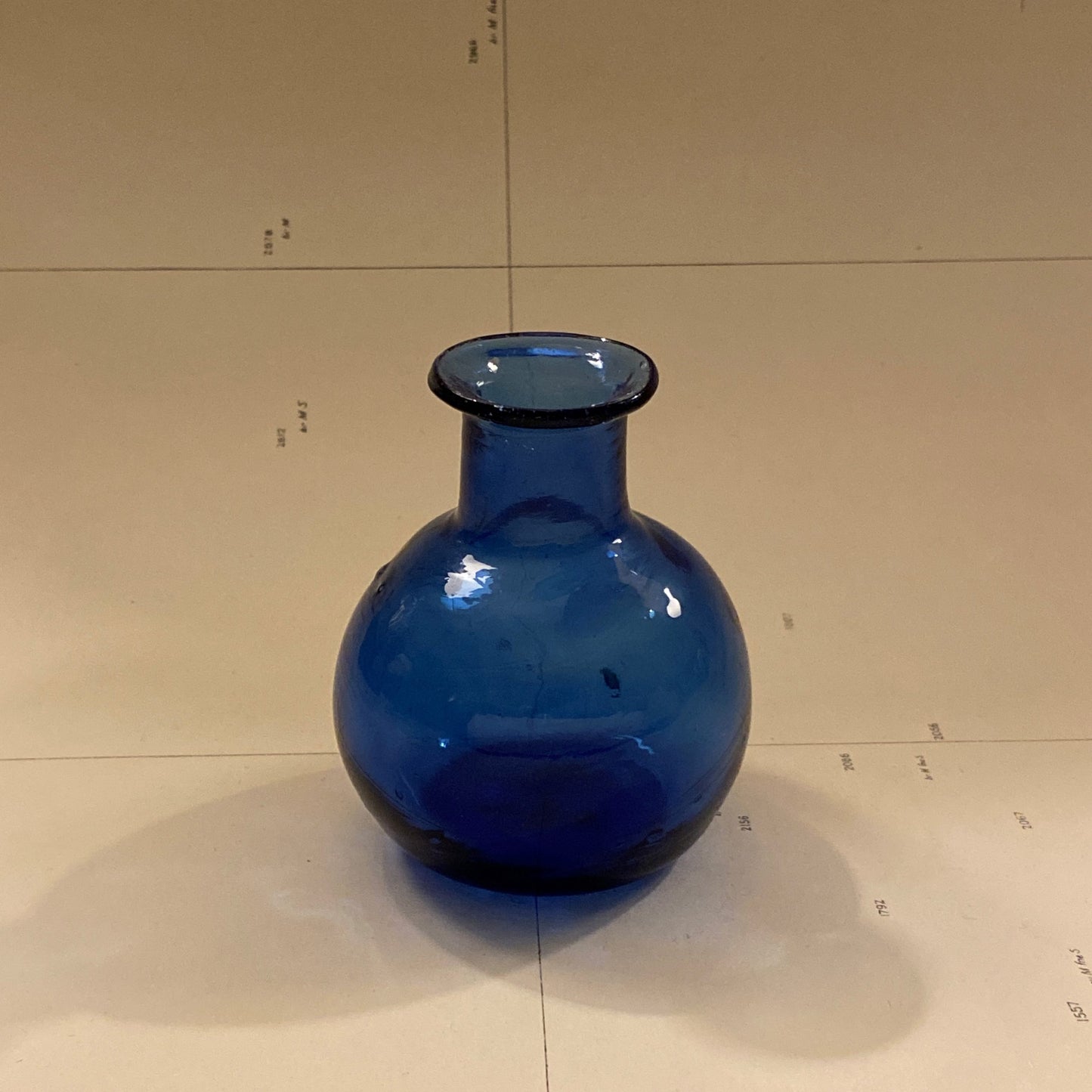 French Handmade Blue Vase