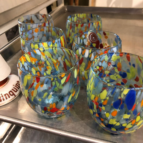 Light Blue Round Murano Glass