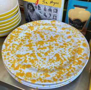 Yellow Splatterware Dinner Plate