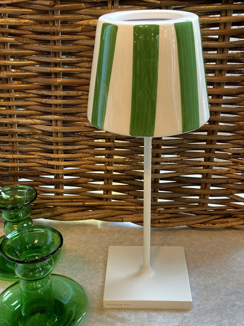 Poldina Lamp in Ceramic Green Stripe