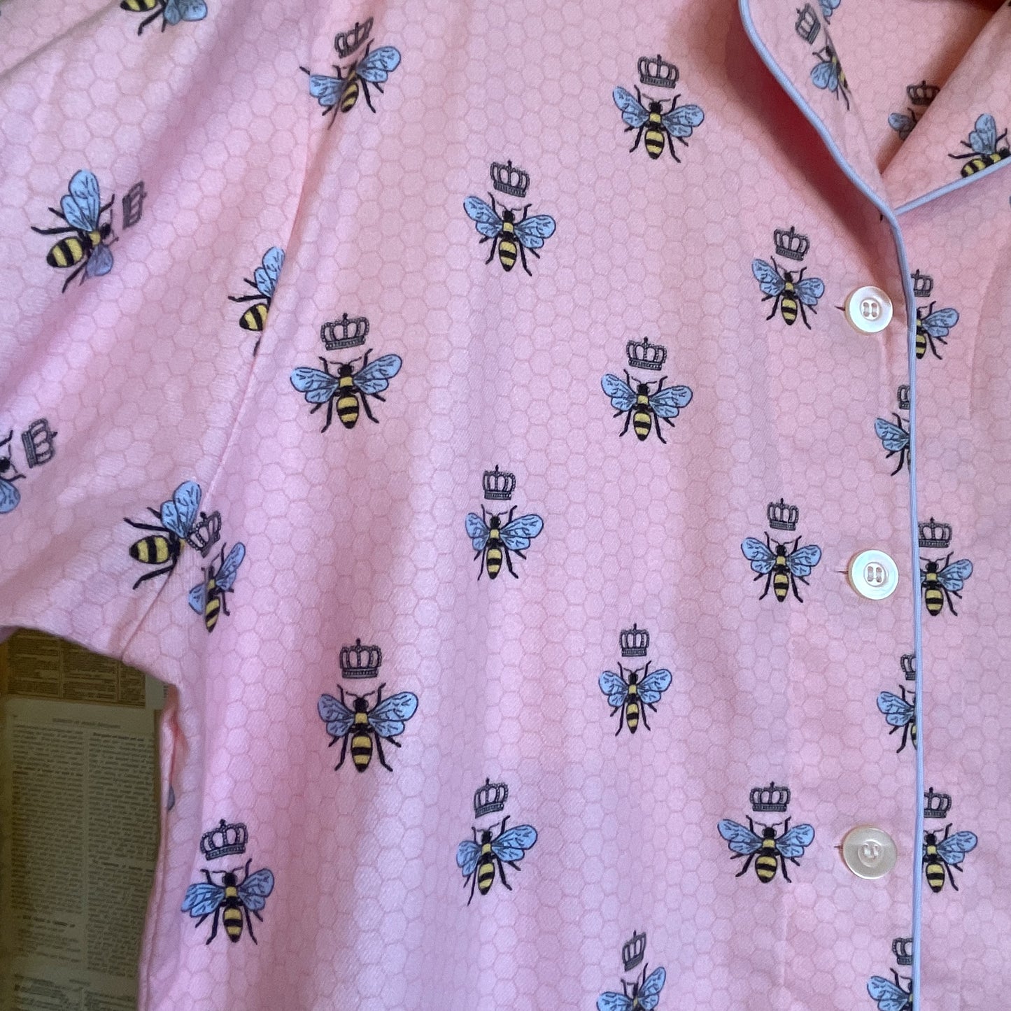 Queen Bee Flannel Pajama Set, XL
