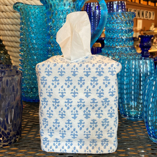 Blue Batik Tissue Box Cover