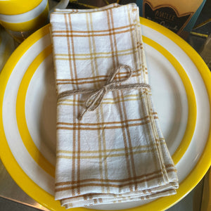 Golden Plaid Napkin Set