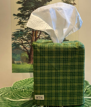 Green Plaid Tissue Box Cover
