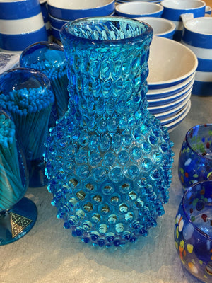 Azure Hobnail Carafe