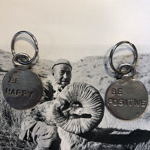 Be Positive + Be Happy Keychain