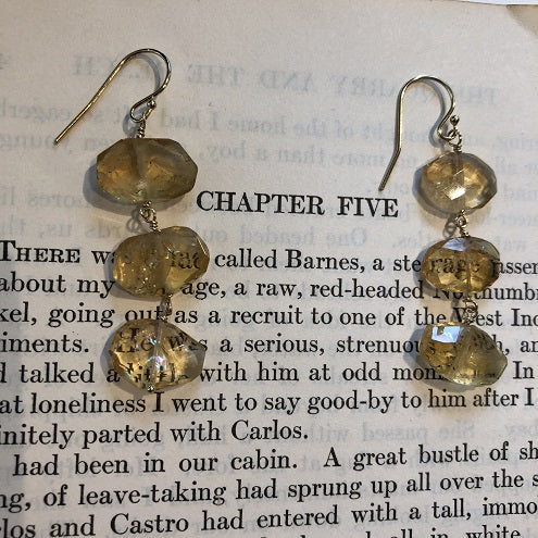 Triple Drop Citrine Earrings