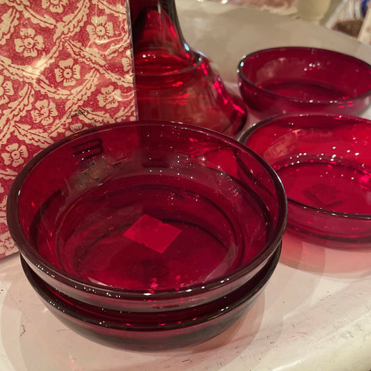 Small Red Glass Bowl