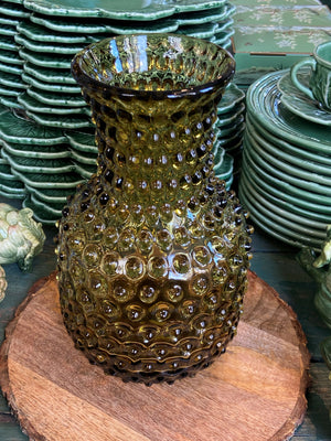 Bonsai Green Hobnail Carafe