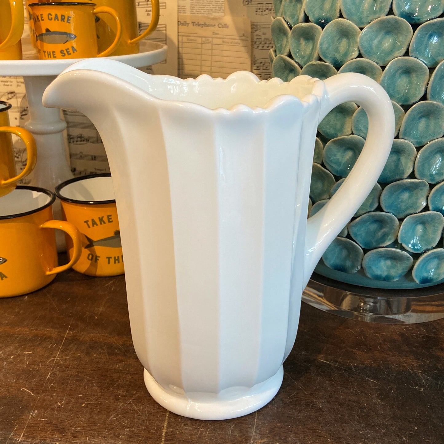 White Milk Glass Pitcher