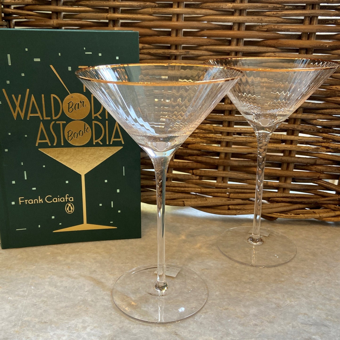 Gold Rim Martini Glass