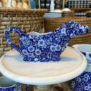 Blue Calico Cow Creamer