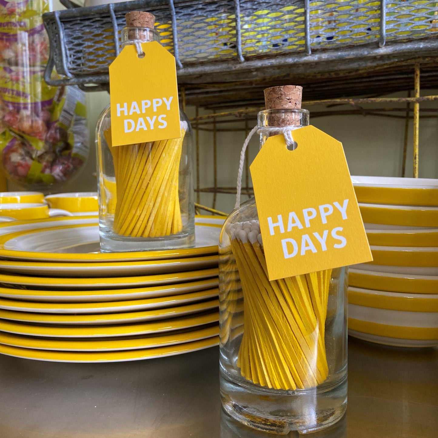 zHappy Day Yellow Match Glass DISC