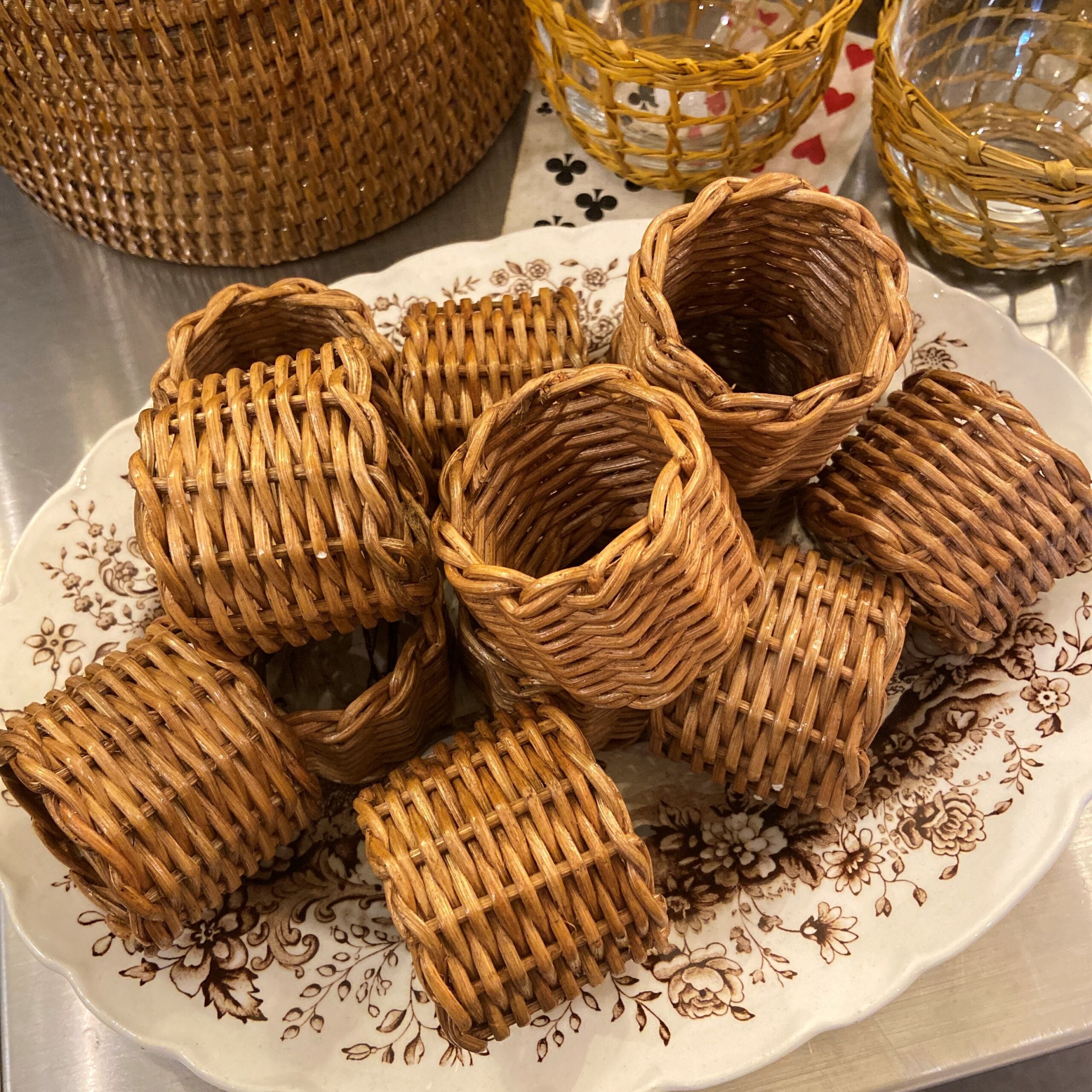 Wicker napkin sale rings