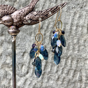 Kyanite & Opal Drop Earring