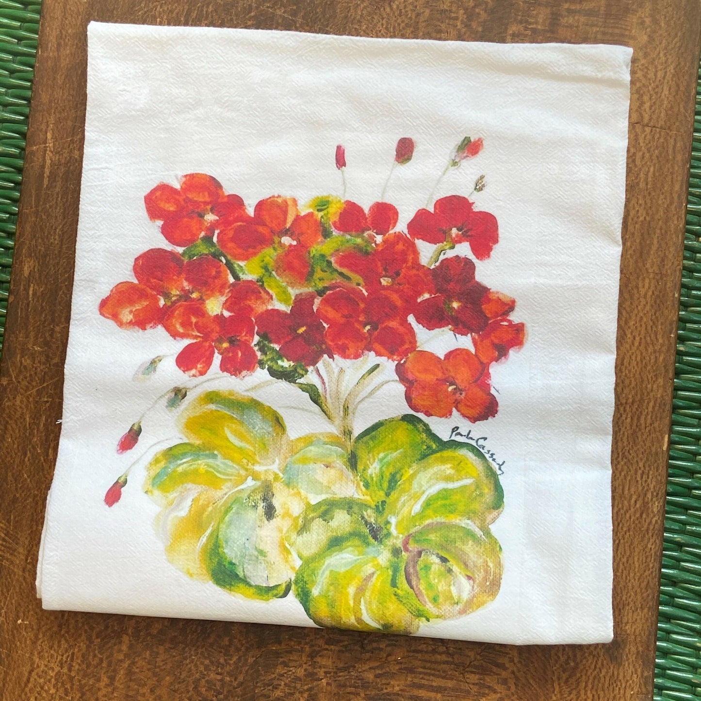 Geranium Flour Sack Towel