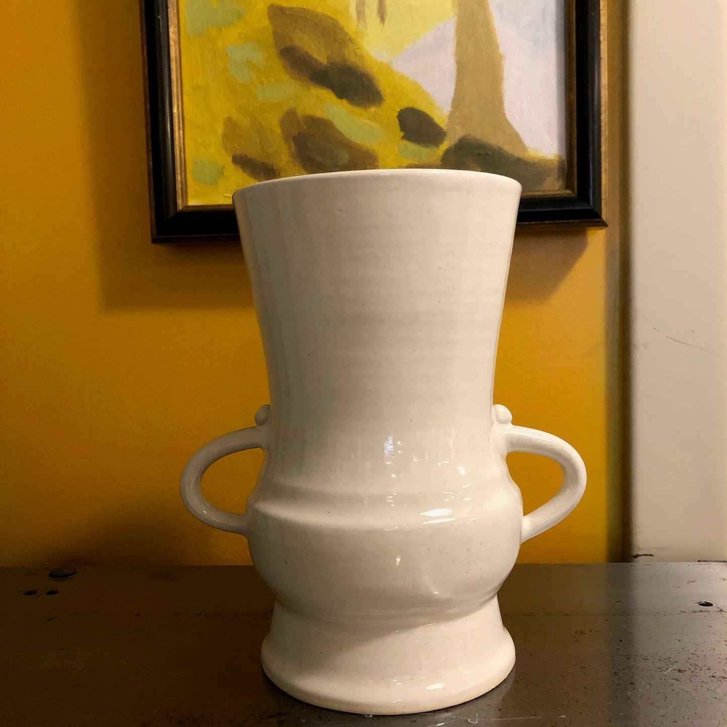 Small Handled Curved Vase