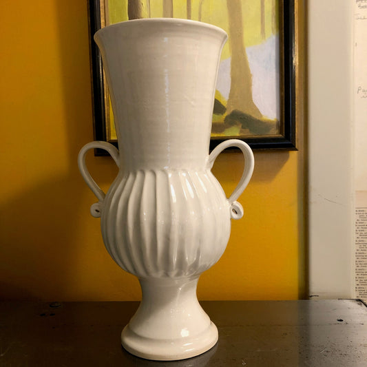 Pedestal Vase with Fluting