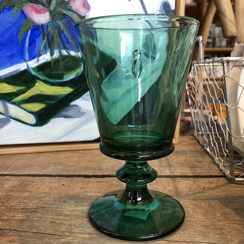 Emerald Bee Wine Glass