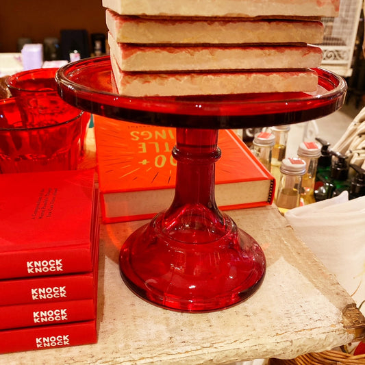 Small Red Cake Plate