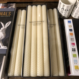 Watson Kennedy 12" Ivory Beeswax Tapers Set of Four